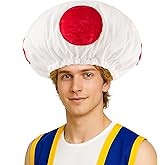 Farochy Halloween Mushroom Hat Adult Mushroom Hats for Women and Men White Red Spotted Mushroom Hats Cosplay