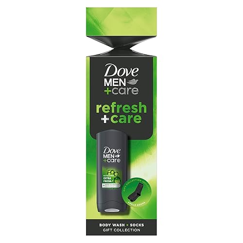 Dove Men+Care Refresh+Care Body Wash & Socks Gift Set with a 3-in-1 hair, face & body wash and socks in a stylish cracker perfect gifts for men 1 piece
