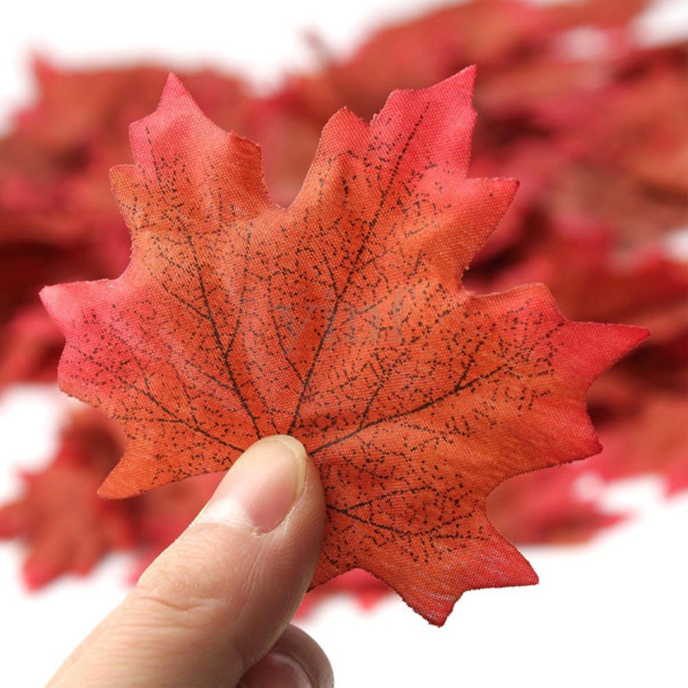 300pcs Artificial Fall Maple Leaves, 6 Mixed Colors Fall Leaves for Wedding, Festival and Events Outdoor Decorations by Ndier