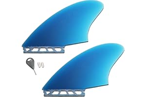 OITRCSS Twin Keel Single/Double II Tab Surfing Fins -Keel Twin Fins Set -Solid Fiberglass Flex for Lightweight Durability & Top Surfing Performance