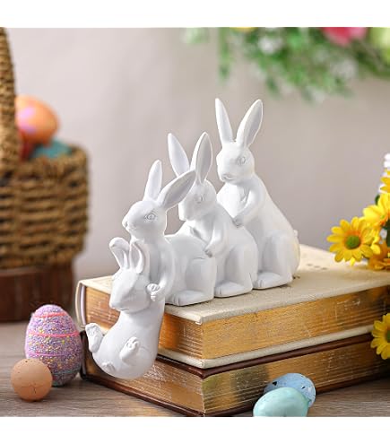 Amazon.com: Creative Co-op EC0147 Whitewashed Polyresin Bunny