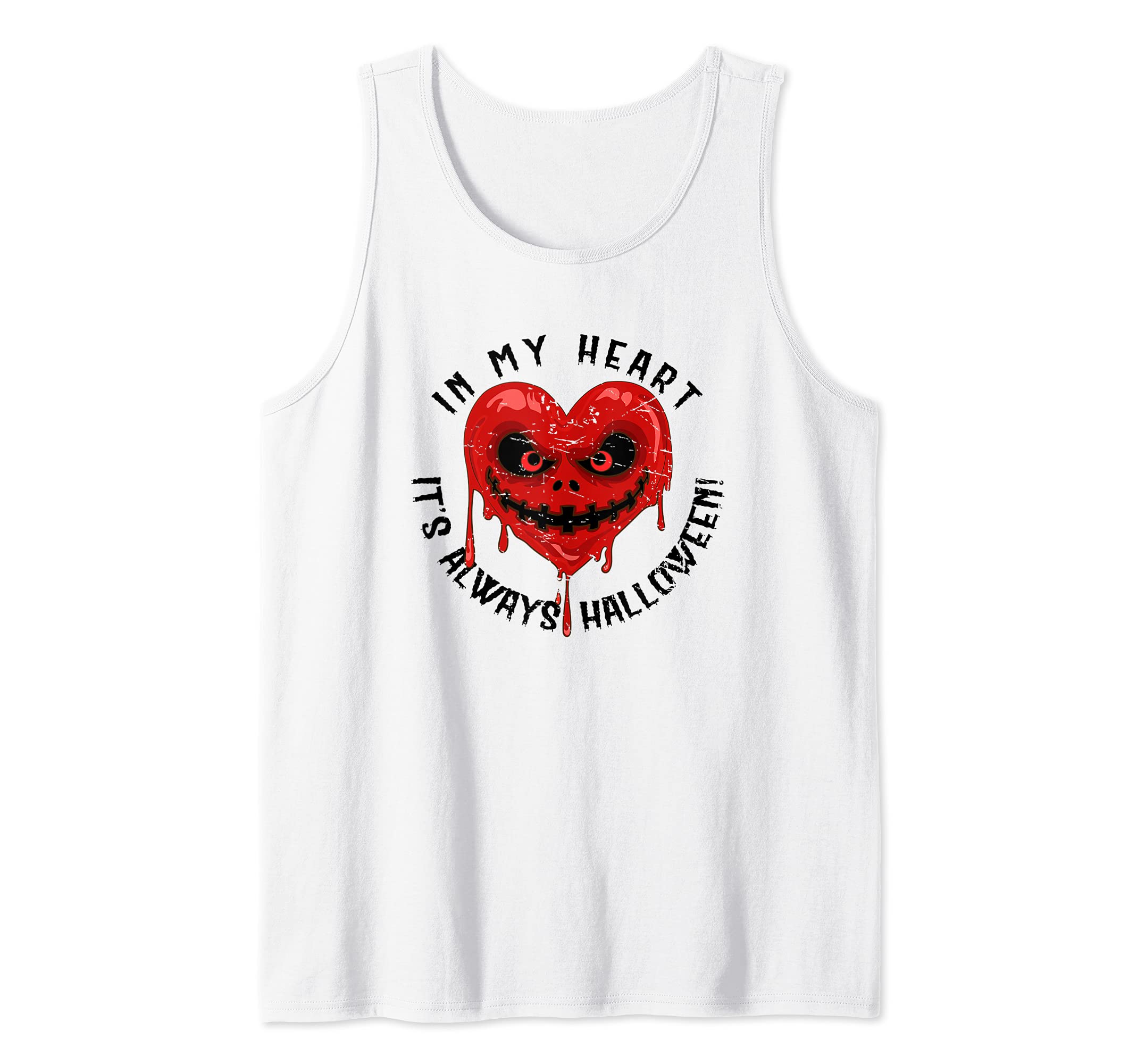 Horror Movie Halloween Lover Meme Scary Face Bleeding Heart Tank Top