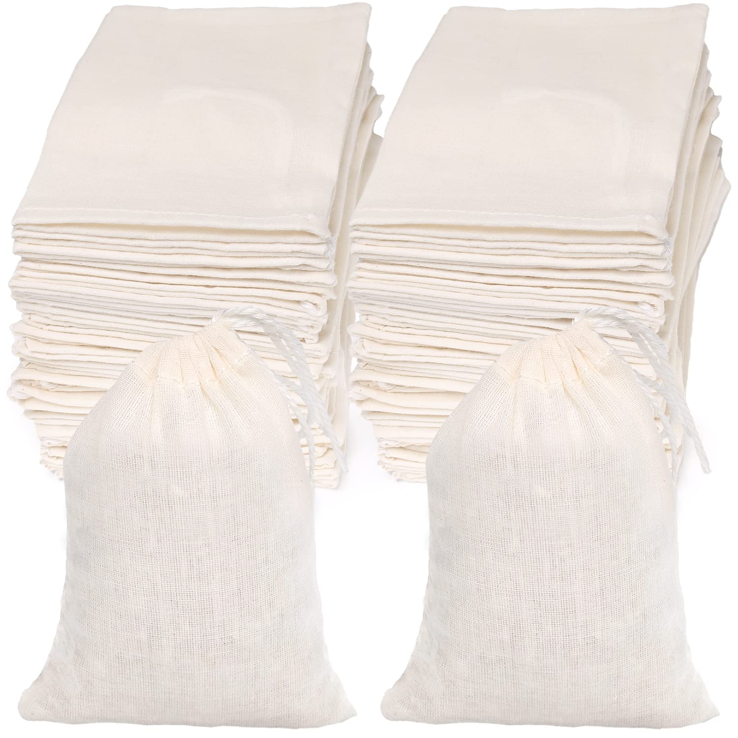 Photo 1 of Limko Cotton Bags Muslin Bags Sachet Bag for Home Supplies (3x4 Inch 50 Pack)