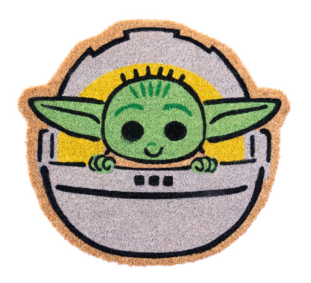 Grupo Erik Door Mat - Grogu Gifts | 21.7 x 19.7 inches - 55 x 50 cm Coco Coir, Coconut Coir, Indoor & Outdoor Door Mat | Baby Yoda Gifts, Star Wars Gifts, Star Wars The Mandalorian
