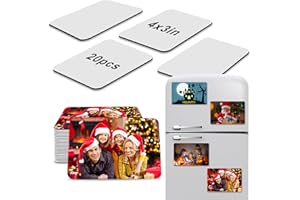 ICOSHOW Sublimation Magnet Blanks 3x3 inch, Sublimation Blank Products, 20Pcs Personalized Sublimation Fridge Refrigerator Magnets for Home Kitchen Office Decorative (Rectangular)