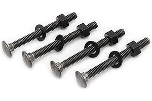 SCXCLY 9 Sets Carriage Bolts Screws, (5/16-18 x 3") Round Head, Square Neck, with (Hex Nuts & Flat Washers), 8.8 Grade (45#) Steel (Black)