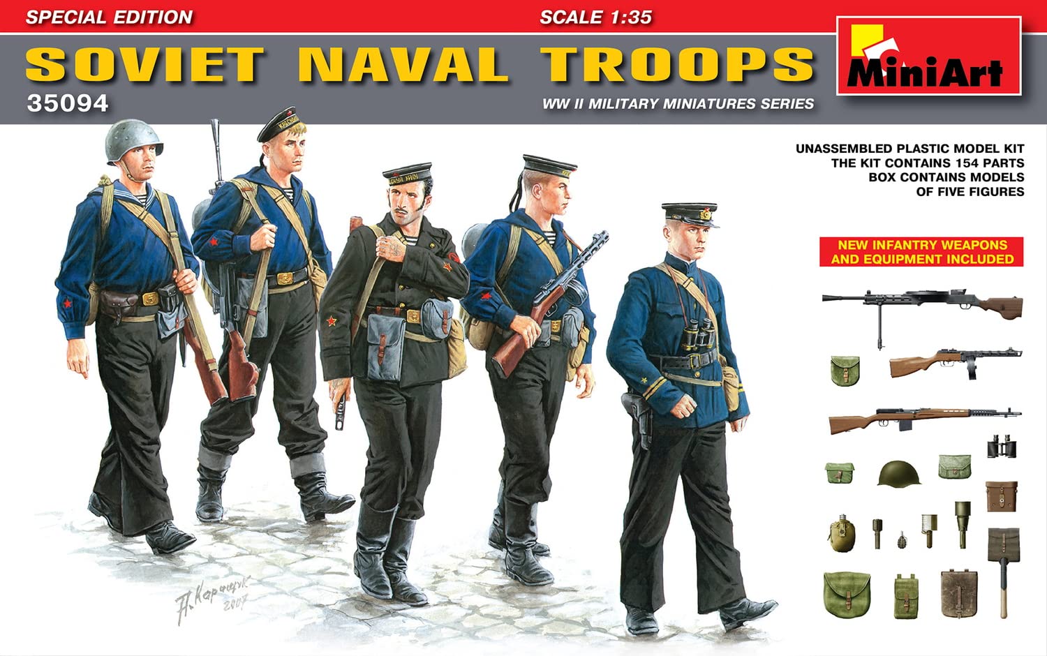 Miniart 1:35 Scale Soviet Naval Troops Special Edition Plastic Model Kit, blue
