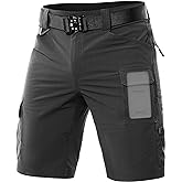 Moosehill Men's Hiking Cargo Shorts Quick Dry Work Shorts for Men Casual Tactical with 7 Pockets Waterproof No Belt