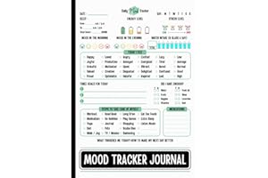 Mood Tracker Journal: Daily Wellness Dairy and Mental Health Workbook with Prompts