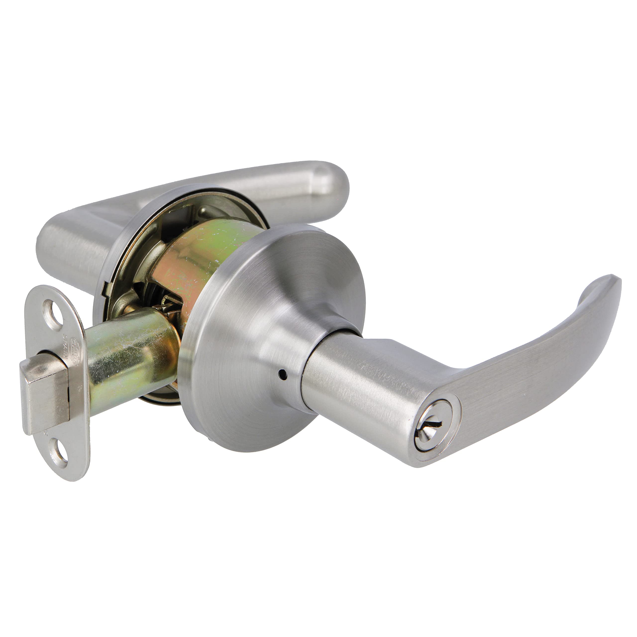 Amig - Door Handle Set - Interior Door Handle and Exterior Unlocking Device - Elegant and Simple Design Ideal for Your Home or Office - Steel - Matte Chrome