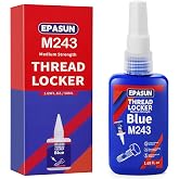 EPASUN 50ml Threadlocker Blue M243, Thread Lock Medium Strength Lock Tight for Nuts, Bolts, Fasteners, and Metals to Prevent Loosening and Corrosion