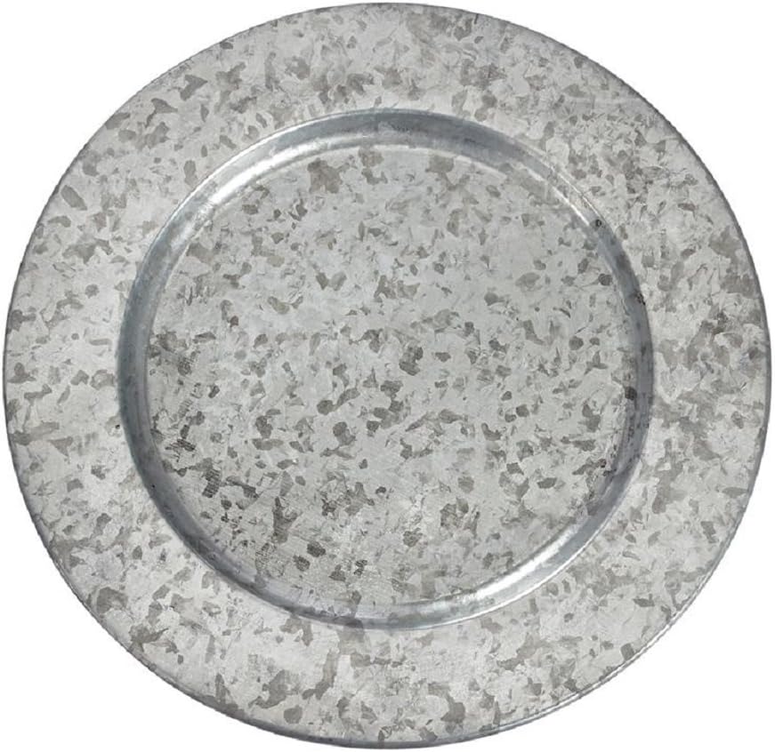 Set of 4 Galvanized Tin Charger Plates.