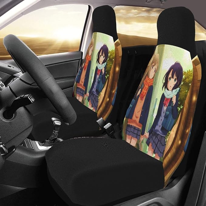 Amazon 安達としまむら 3 ２枚セットカーシートカバー 21年製 普通車 座席保護 無臭 抗菌 シートプロテクター 滑り止め 左右独立型 超通気性 耐久性 速乾性インストールが簡単 カーシートカバー サイズ 138 52cm シートカバー 車 バイク