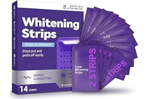 Purple Teeth Whitening Strips – Removes Surface Stains, Restores Natural Shine, and Freshens Breath with Safe, Non-Slip Dry S