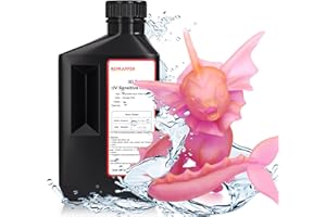 RepRapper Dual Color Water Washable 3D Printer Resin, 405nm Fast UV-Curing Color Change 1kg 3D Printing Resin Photopolymer Sensitive Resin for LCD Printer, Pinkish Orange 1000g