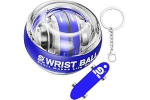 JIN BD Wrist Training Ball, self-Starting gyro Forearm Exerciser Power Ball and Finger Slide Combination Pack for strengthening arms, Fingers, Grip and Muscles.(Blue Without LED Light Combination)