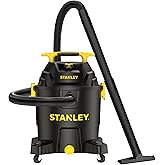 STANLEY 10 Gallon Wet Dry Vacuum, 6 Peak HP Poly Built-in Drain Shop Vac Blower with Powerful Suction, Multifunctional Shop V