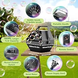Theefun Bubble Machine: Remote Control 750ML Metal