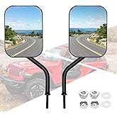 Denforste Mirrors Doors Off Compatible with Jeep Wrangler JK CJ JL & Unlimited - Door Hinge Side Mirrors for Jeep - 2 Pack 5.5 x 7.5 inches Side Rear View Mirrors for Doors Off Driving