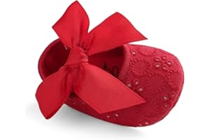 ESTAMICO Baby Girls Princess Bowknot Soft Sole Cloth Crib Shoes Sneaker