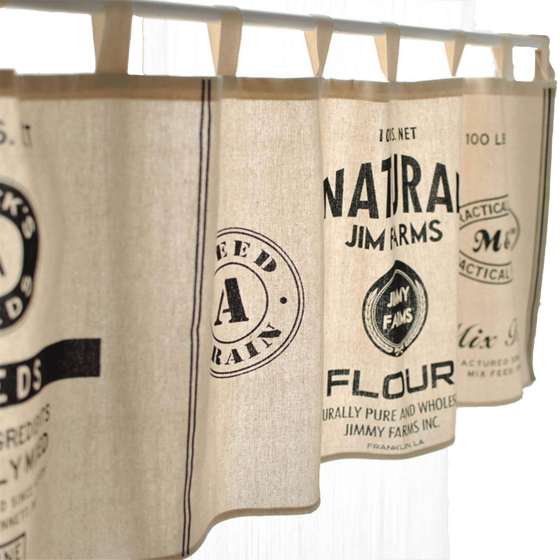 FUYA - Short Kitchen Curtain - Minimalist Style Black and White