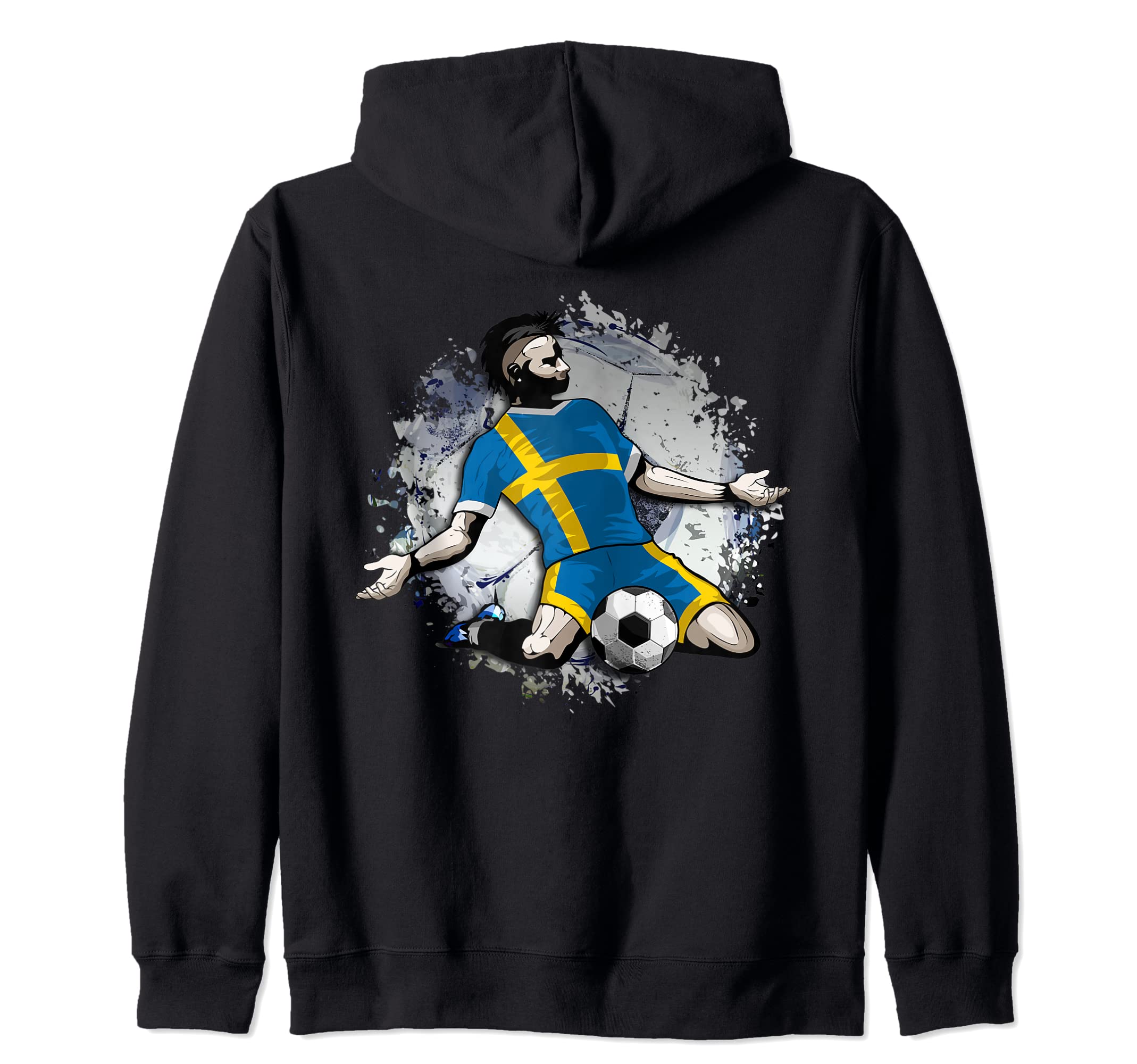 Sweden Soccer Fans Jersey- -Proud Swedish Football Lovers Zip Hoodie