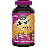 Nature's Way Alive! Women's 50+ Daily Gummy Multivitamins, Women's Supplements, Supports Healthy Heart, Brain & Bones,* B-Vitamins, Mixed Berry Flavored, 150 Gummies (Packaging May Vary)