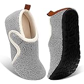 Ibeauti Women Mens House Slippers Lightweight Comfy Barefoot Slipper Socks Rubber Sole House Shoes for Indoor/Outdoor Bedroom Travel