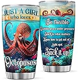 9GIFT4YOU Octopus Coffee Tumbler Travel Mug With Lid Birthday Gifts For Girls Women Teens Animal Lovers Kids Insulated Cup Inspirational Quotes Stainless Steel Tumblers Bulk Hot And Cold