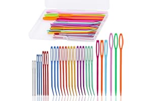 UZECPK 30PCS Assorted Yarn Needle Bent Tapestry Needles, Darning Needle Weaving Needles, Big Eye Blunt Knitting Needles with Storage Box for Knitting Crochet