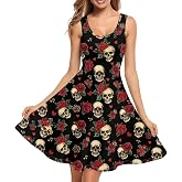 ZWPINITUP Women Stylish Tank Dresses Sleeveless Round Neck Midi Casual Dress with Pocket for Summer