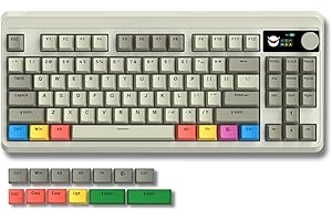 COSTOM XVX Retro 75% Gaming Keyboard with OLED Display&Knob, M87 Pro Bluetooth 5.1/2.4GHz /USB-C Wireless Mechanical Keyboard with Hot-Swappable Custom Switch, Compact TKL Gamer RGB Keyboard, PBT Keycaps