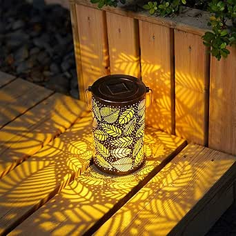 Linterna solar de metal colgante al aire libre jardín de la luz de la