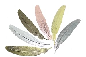 Meeall 6pcs Different Color Vintage Feather Metal Bookmarks, Ideal Gift for Women Kids Readers