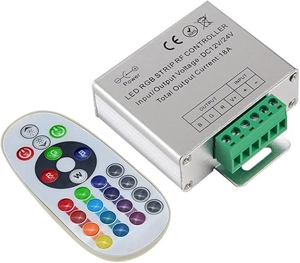 controlador de luces led dc 12 v 24 v 18 a mando a distancia rgb de 24 teclas para tiras de luces led rgb 3528 5050 luces led rgb