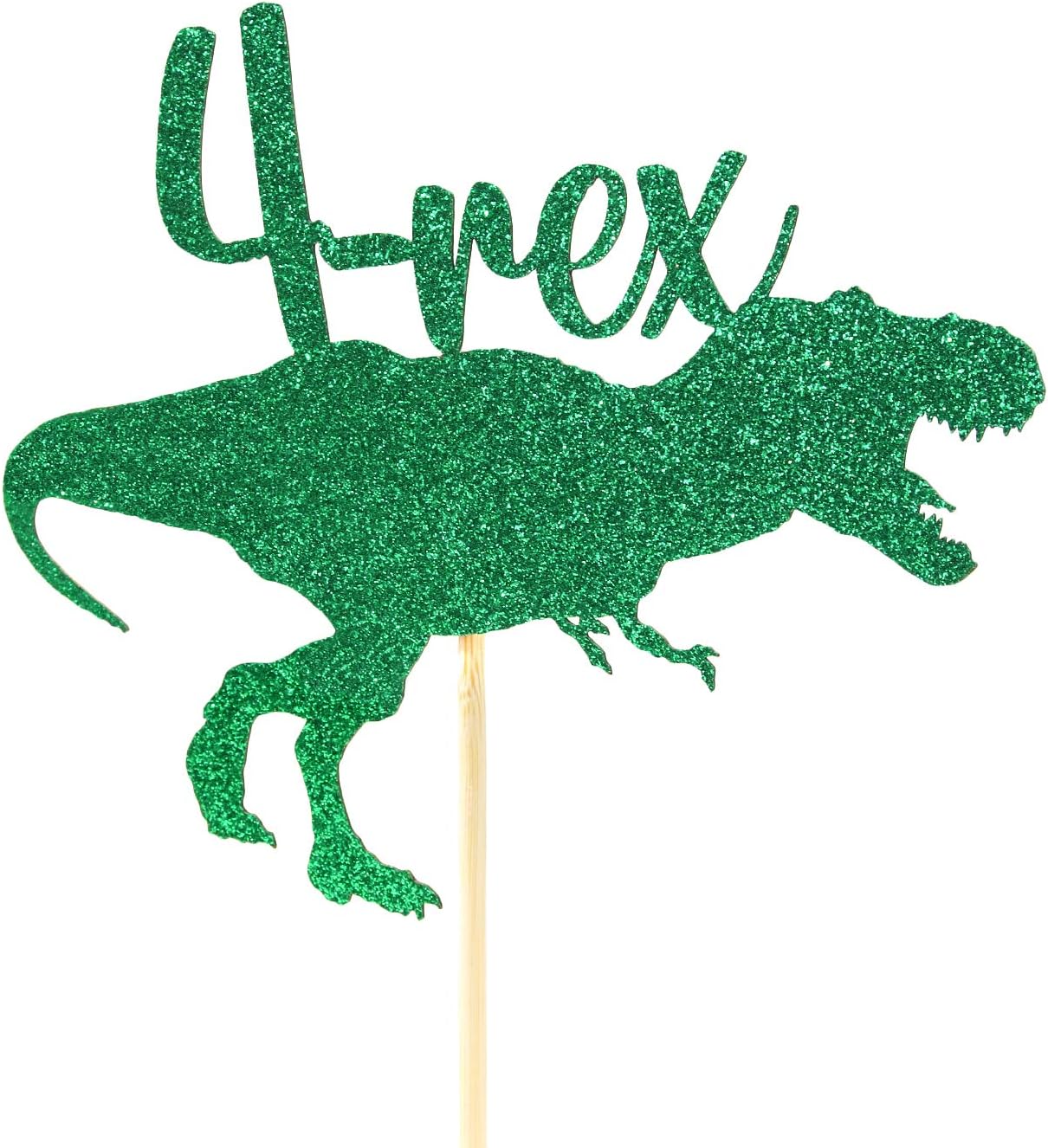 Dinosaur Theme Birthday Decorations Green Glitter Four Birthday Decor Happy 4th Birthday Four Rex Dinosaur Cake Topper Party Supplies Toys Games Artduediligencegroup Com