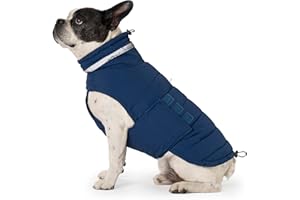 Mklhgty Waterproof Dog Coat for Medium Dogs, Warm Dog Winter Jacket, Reflective Windproof Turtleneck Dog Cold Weather Coats with Adjustable Hook & Loop - Blue - M