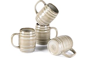 GBhome 20oz Large Coffee Mugs Set of 4, Handmade Ceramic Coffee Mugs Set for Latte/Tea/Beer/Hot Cocoa, Dishwasher & Microwave
