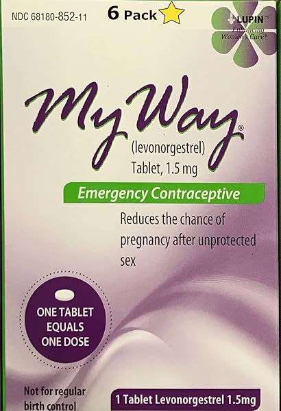 LUPIN MY WAY EMERGENCY CONTRACEPTIVE 1 TABLET EACH (6)