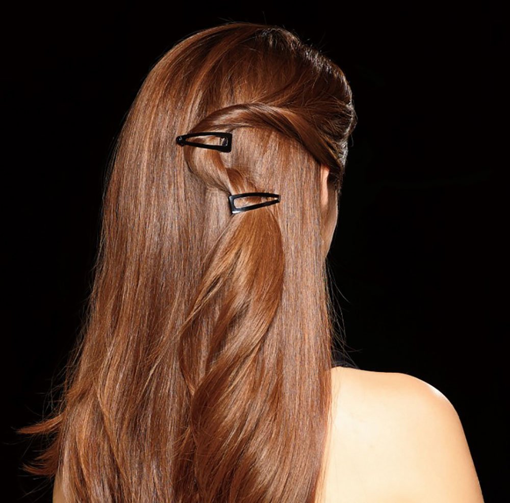 Revlon Rubberized Double Grip Black Hair Clips, 6 count : Beauty