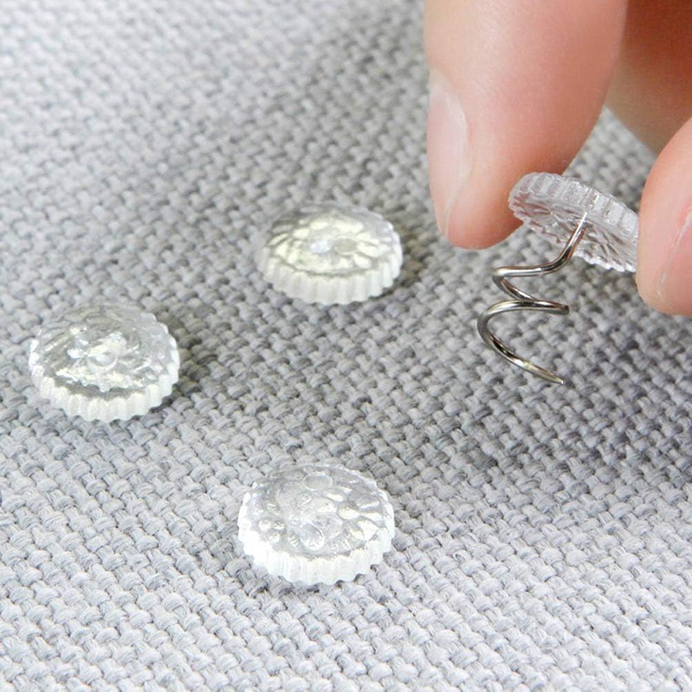 longsen Twist Pins 50 Pcs Bed Skirt Pins with Clear Heads Holds Upholstery Twist Pins Holds Bedskirt, Sheet, Sofa Cushion, Slipcovers Pins for Sewing and Home Decor -