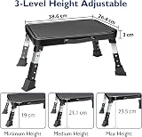 BONTEC 3-Level Height Adjustable Step Stool Foldable Anti-Slip Platform Black view 3