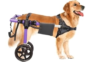 Virbraroo Dog Wheelchair for Back Legs - Lightweight Aluminum Alloy Dog Wheelchair, Upgraded All-Terrain Tires for Large Dogs, 48.5-66.1 lbs(L)