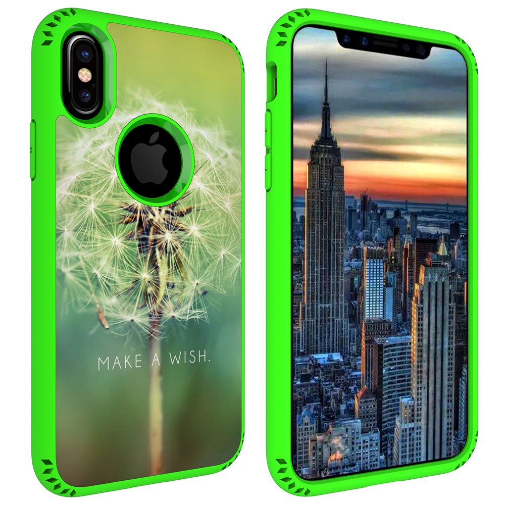 iPhone X Case, MagicSky Shockproof Slim Corner Protection with Resilient Shock Absorption Rubber Protective Case Cover for Apple iPhoneX - Dandelion