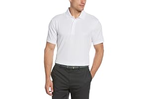 PGA Tour Men's Airflux Solid Mesh Short Sleeve Classic Golf Polo Shirt