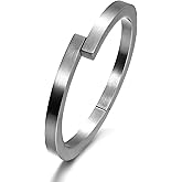 WISTIC Silver Men's Cuff Bracelets, Black Magnetic Clasps Bangle Bracelet for Men,14K Gold Stainless Steel Metal Cool Antique Retro Open Bracelet for Father Dad Papa, 6.5"-8.0" Inner Circ.