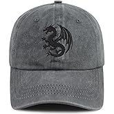 Yuawoi Embroidered Baseball Cap with Black Dragon for Men Women, Classic Sports Style