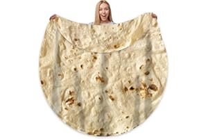 Bcareself Tortilla Blanket Adult Size Giant Double Sided for Kids Funny Realistic Food Personalized Throw Blanket Novelty Gift for Everyone 300 GSM Soft Flannel 60 inches Yellow