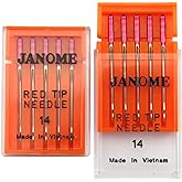 DREAMSTITCH 990314000 10 PCS Red Tip Needles 90/14 for Janome 990314000