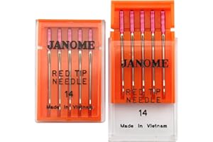 DREAMSTITCH 990314000 10 PCS Red Tip Needles 90/14 for Janome 990314000